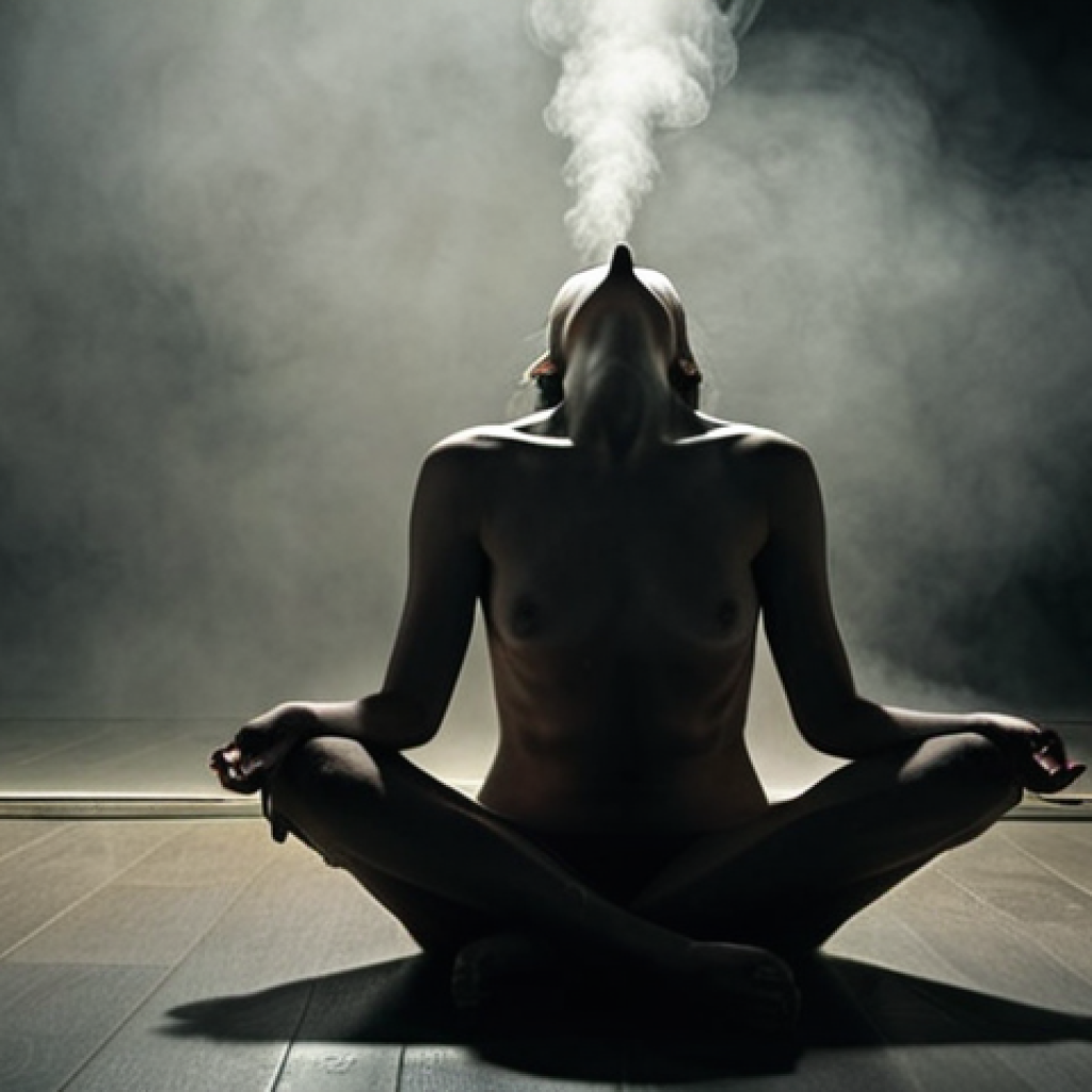 **Prompt:** A person sits alone in a dimly lit, quiet room, their posture conveying profound exhaustion and a heavy, invisible burden. Subtle visual cues of "brain fog" – perhaps a gentle, swirling mist around their head – and faint auras of chronic pain around their body. The atmosphere is one of deep fatigue, isolation, and the unseen struggle of chronic illness, reflecting the feeling of being constantly drained despite rest.