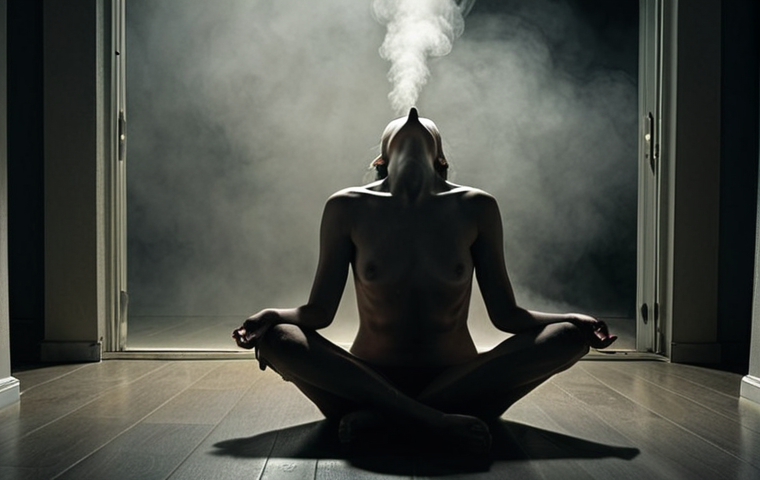**Prompt:** A person sits alone in a dimly lit, quiet room, their posture conveying profound exhaustion and a heavy, invisible burden. Subtle visual cues of "brain fog" – perhaps a gentle, swirling mist around their head – and faint auras of chronic pain around their body. The atmosphere is one of deep fatigue, isolation, and the unseen struggle of chronic illness, reflecting the feeling of being constantly drained despite rest.