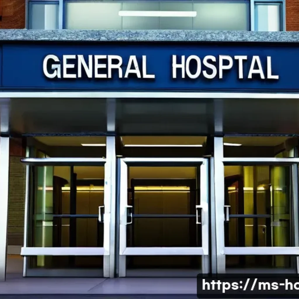 종합병원과 전문클리닉의 차이 - Image Prompt 1: Bustling General Hospital Entrance**