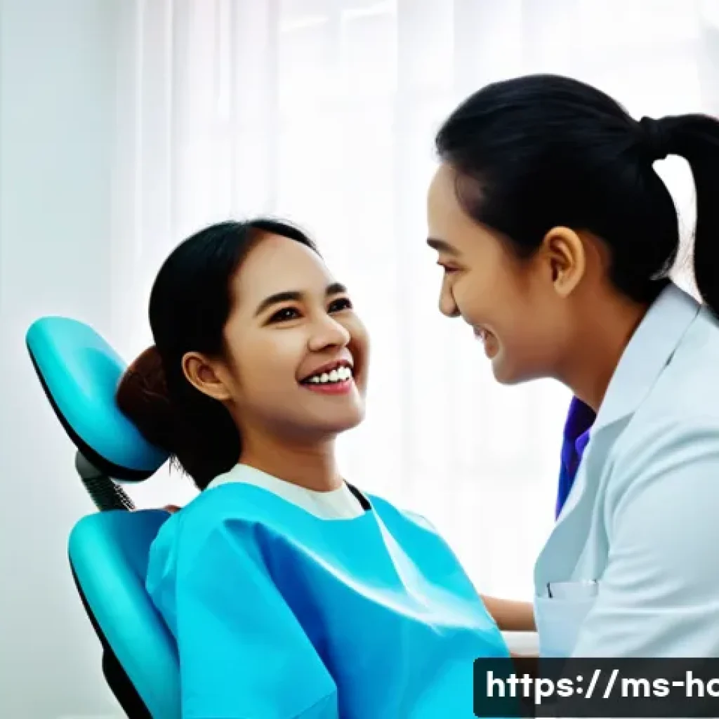 치과와 구강외과의 차이점 - A modern Malaysian dental clinic interior scene showing a friendly male dentist in a white coat perf...