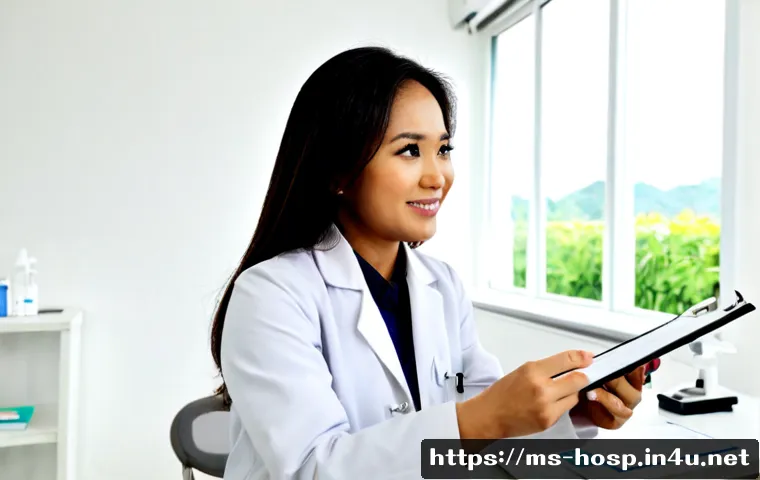 알레르기 검사와 치료 병원 추천 - Photorealistic allergy clinic consultation in Malaysia, a friendly Malay female doctor in a modest w...